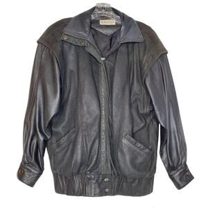 Vintage Maglia black leather jacket, size 8, Hipster Retro Streetwear